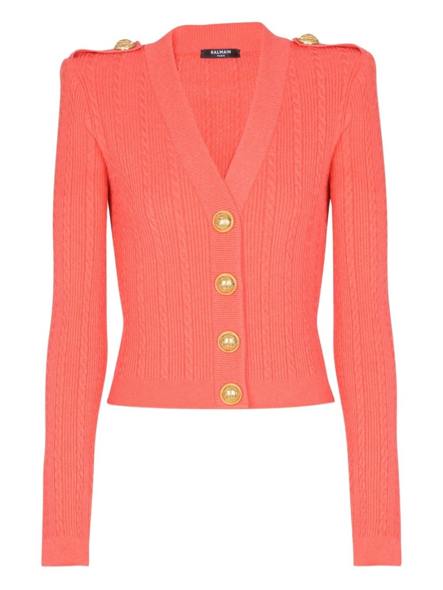 Balmain Long - sleeved twisted knit cardigan - mondo moda griffe