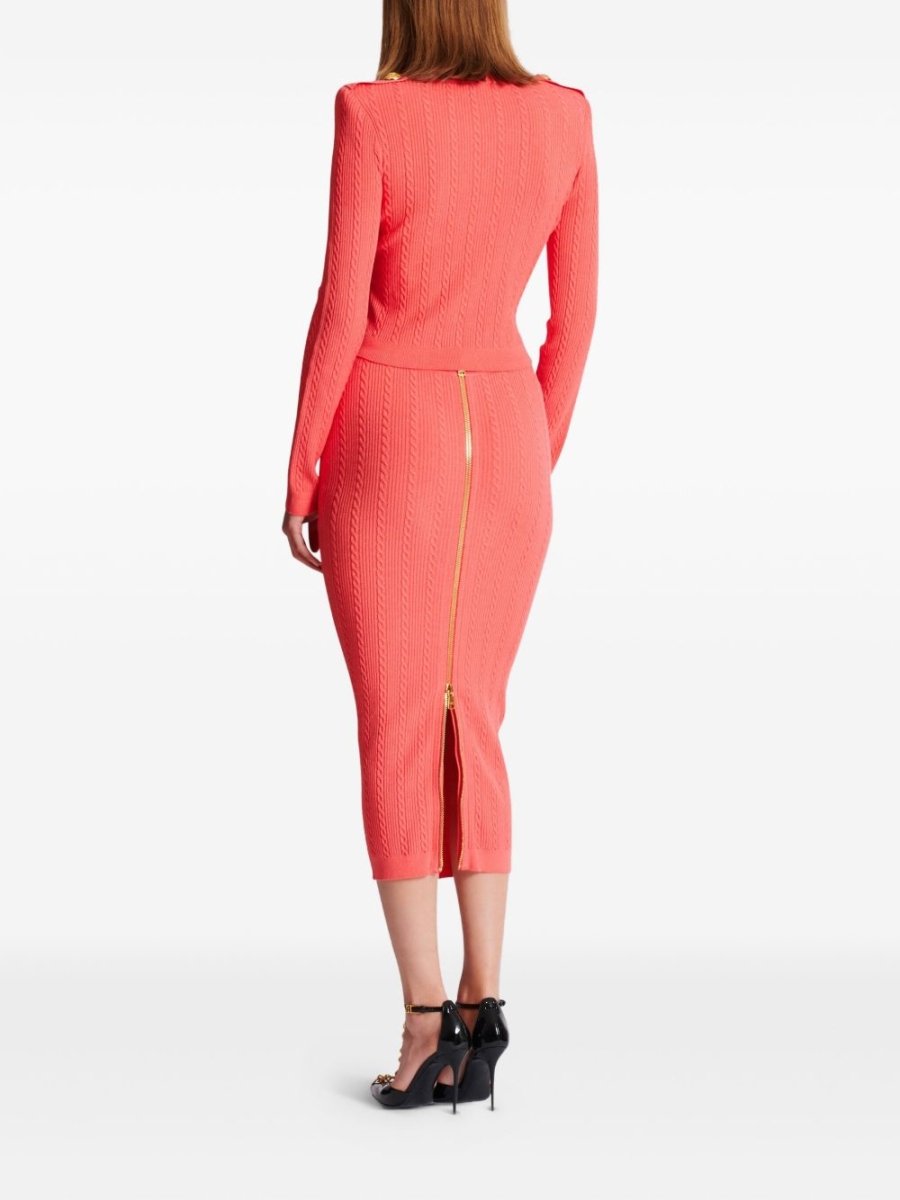 Balmain Long - sleeved twisted knit cardigan - mondo moda griffe