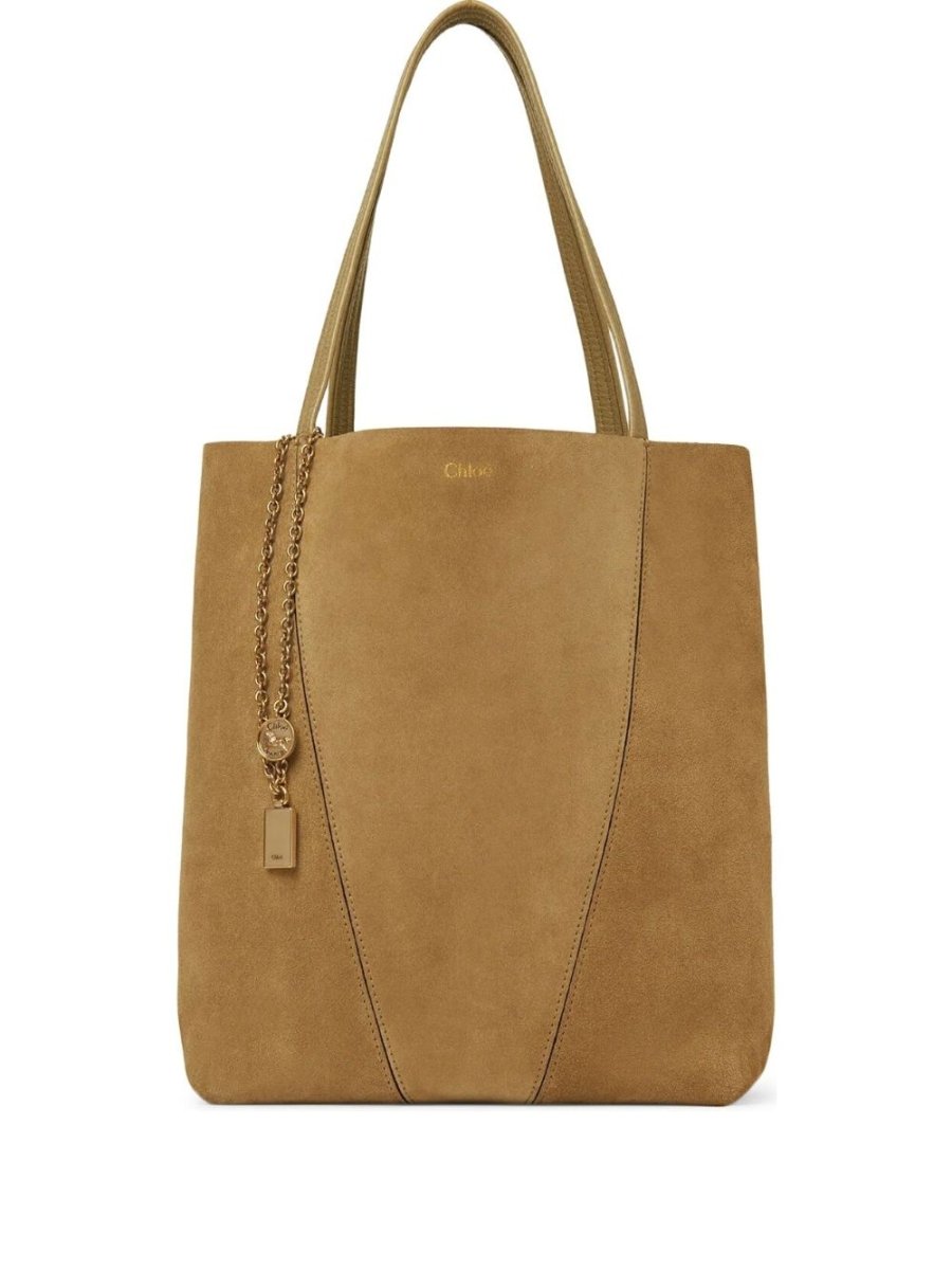 Chloé Spin Tote Bag in Suede - mondo moda griffe