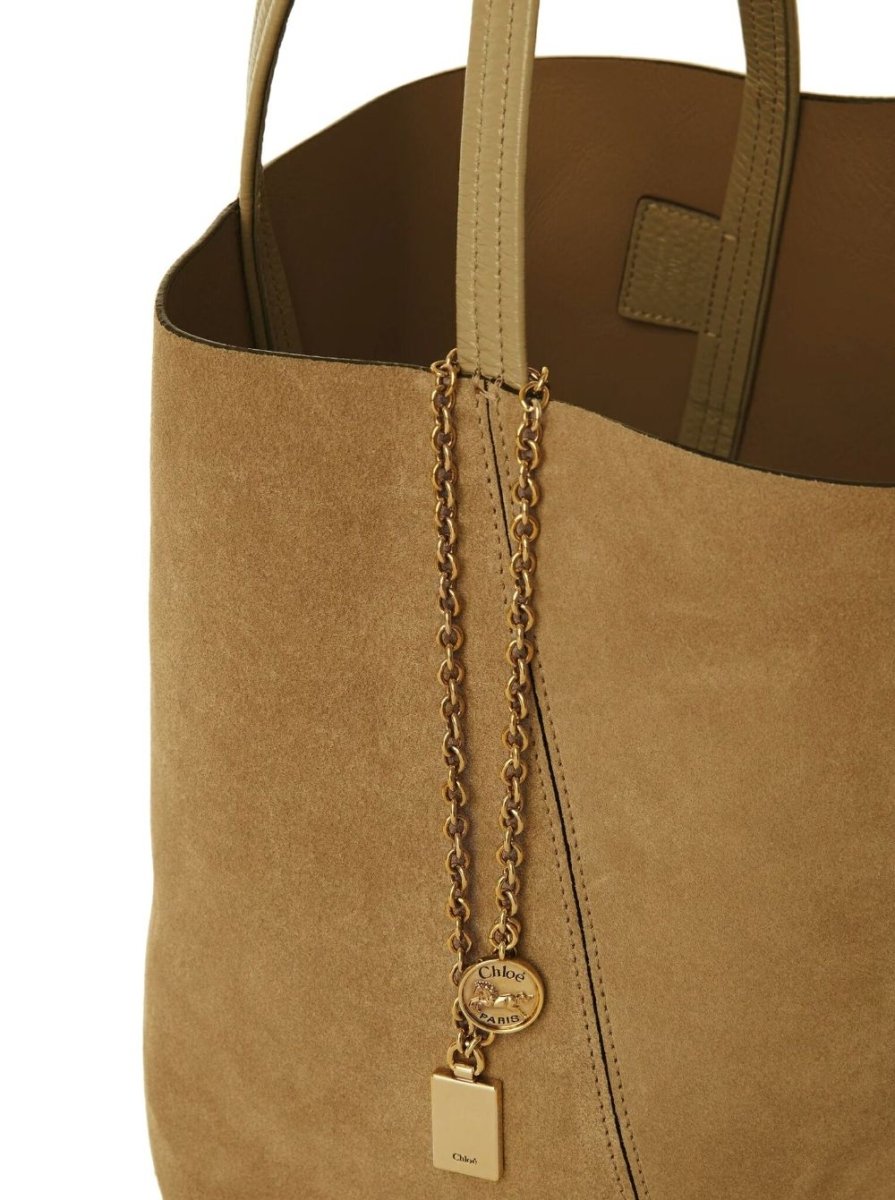 Chloé Spin Tote Bag in Suede - mondo moda griffe