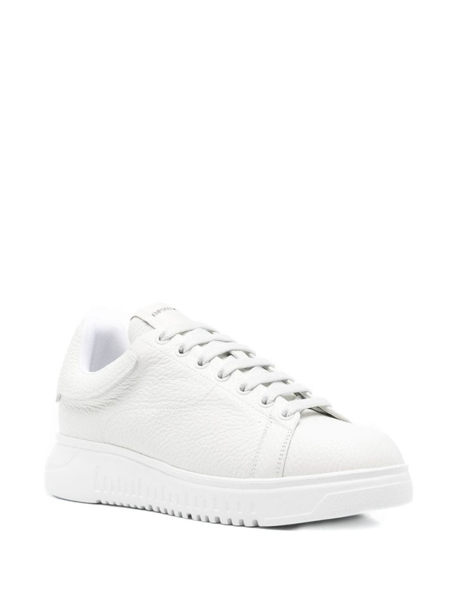 EMPORIO ARMANI EXCLUSIVE Padded - tongue leather sneakers - mondo moda griffe