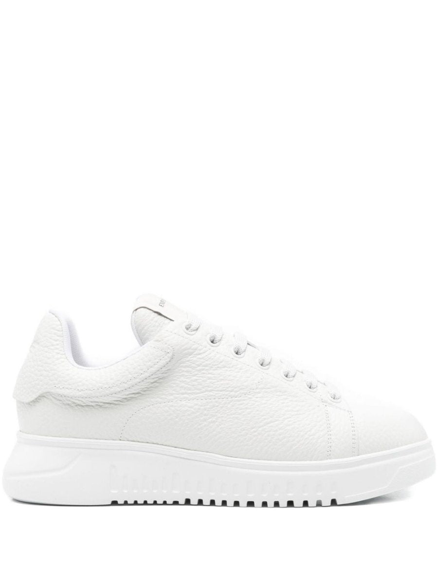 EMPORIO ARMANI EXCLUSIVE Padded - tongue leather sneakers - mondo moda griffe