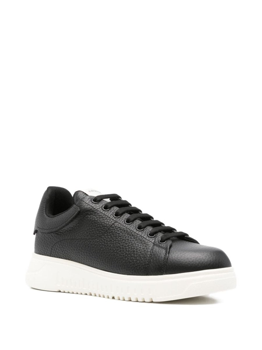 EMPORIO ARMANI EXCLUSIVE Textured leather sneakers - mondo moda griffe