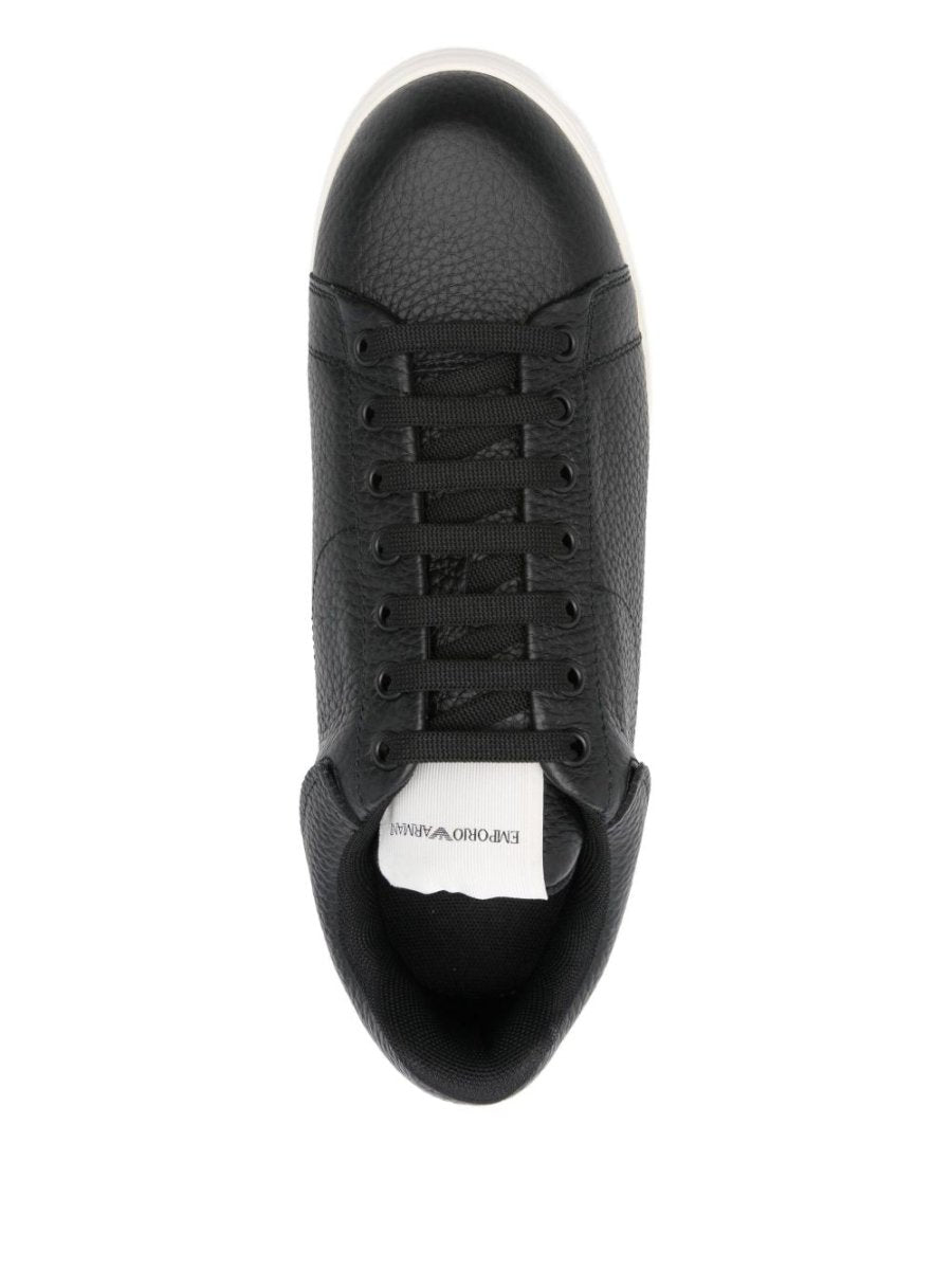 EMPORIO ARMANI EXCLUSIVE Textured leather sneakers - mondo moda griffe