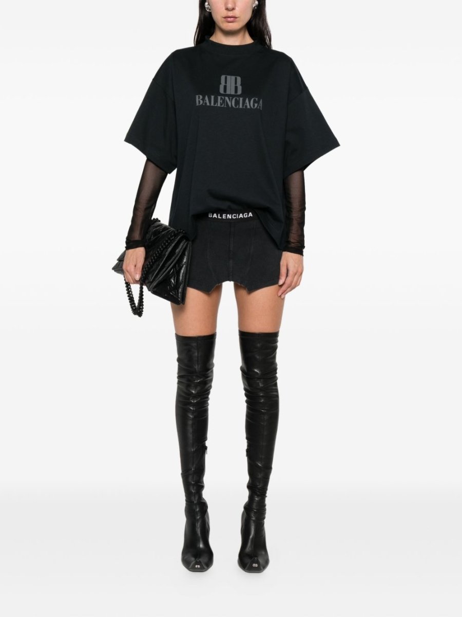 Balenciaga Nano Bb Cropped T-Shirt - mondo moda griffe