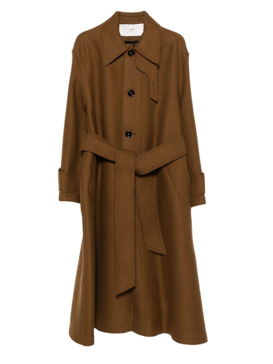Ami Paris Coats Brown - mondo moda griffe