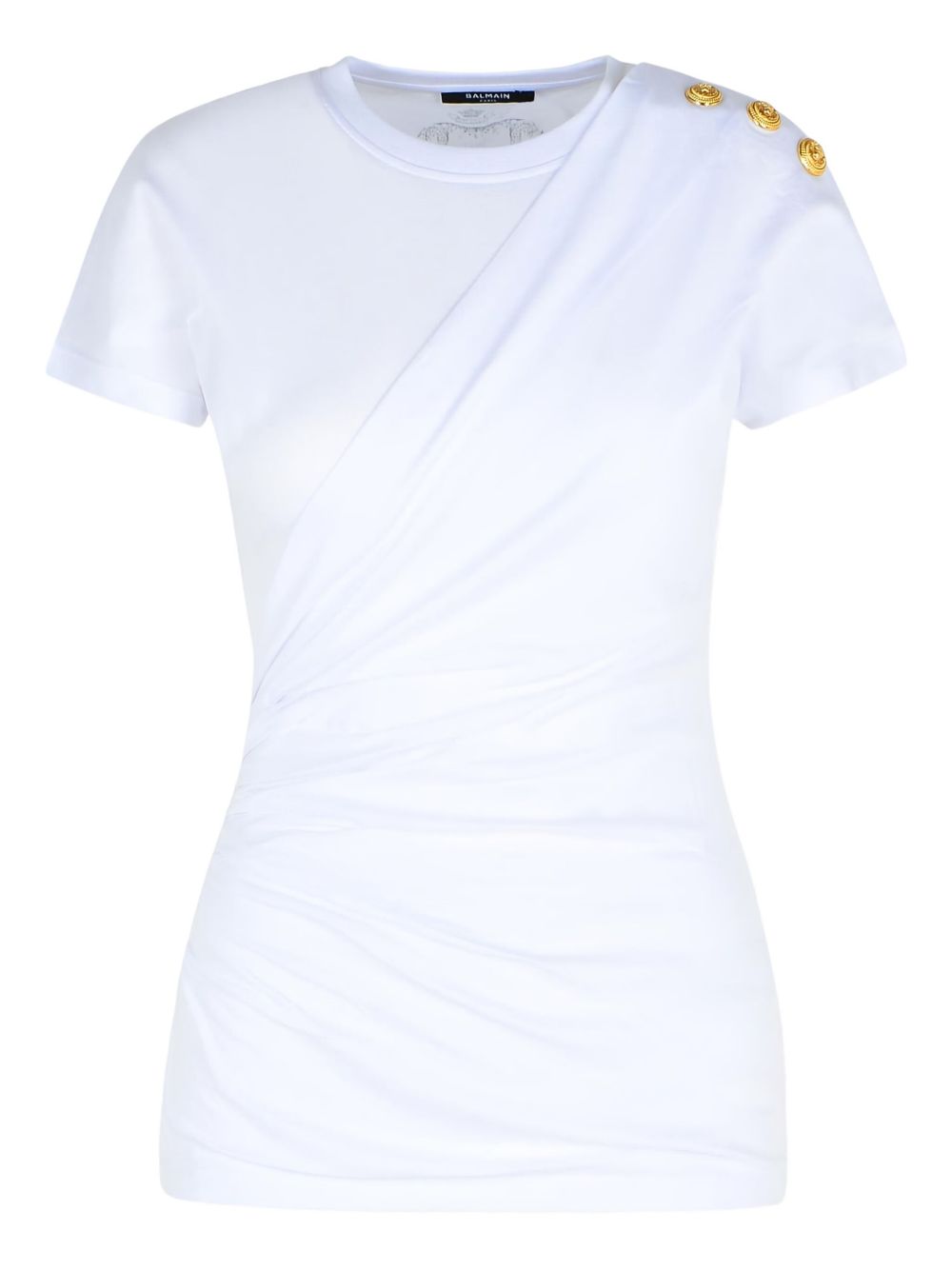 Balmain Shoulder - buttons draped T-shirt - mondo moda griffe