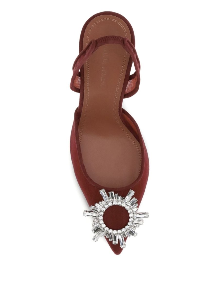 Amina Muaddi With Heel Bordeaux - mondo moda griffe