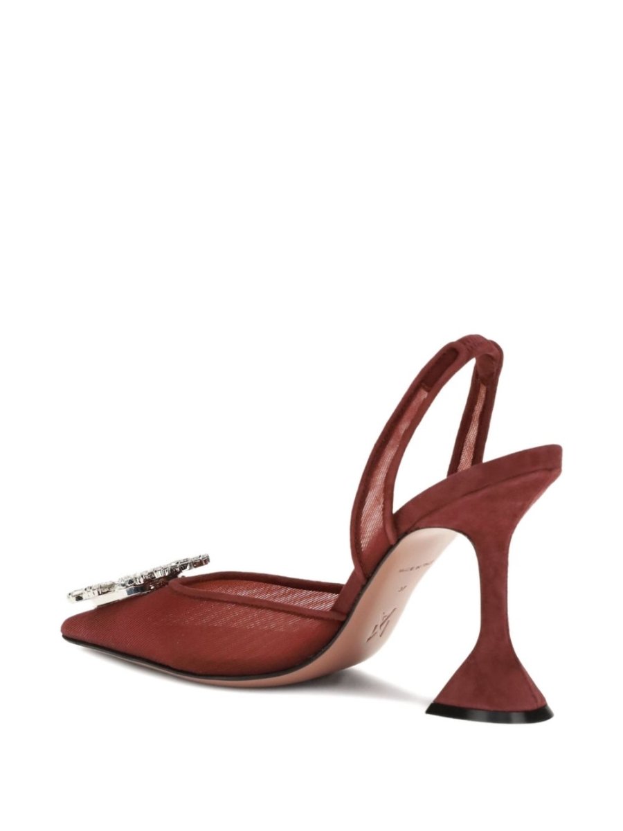 Amina Muaddi With Heel Bordeaux - mondo moda griffe